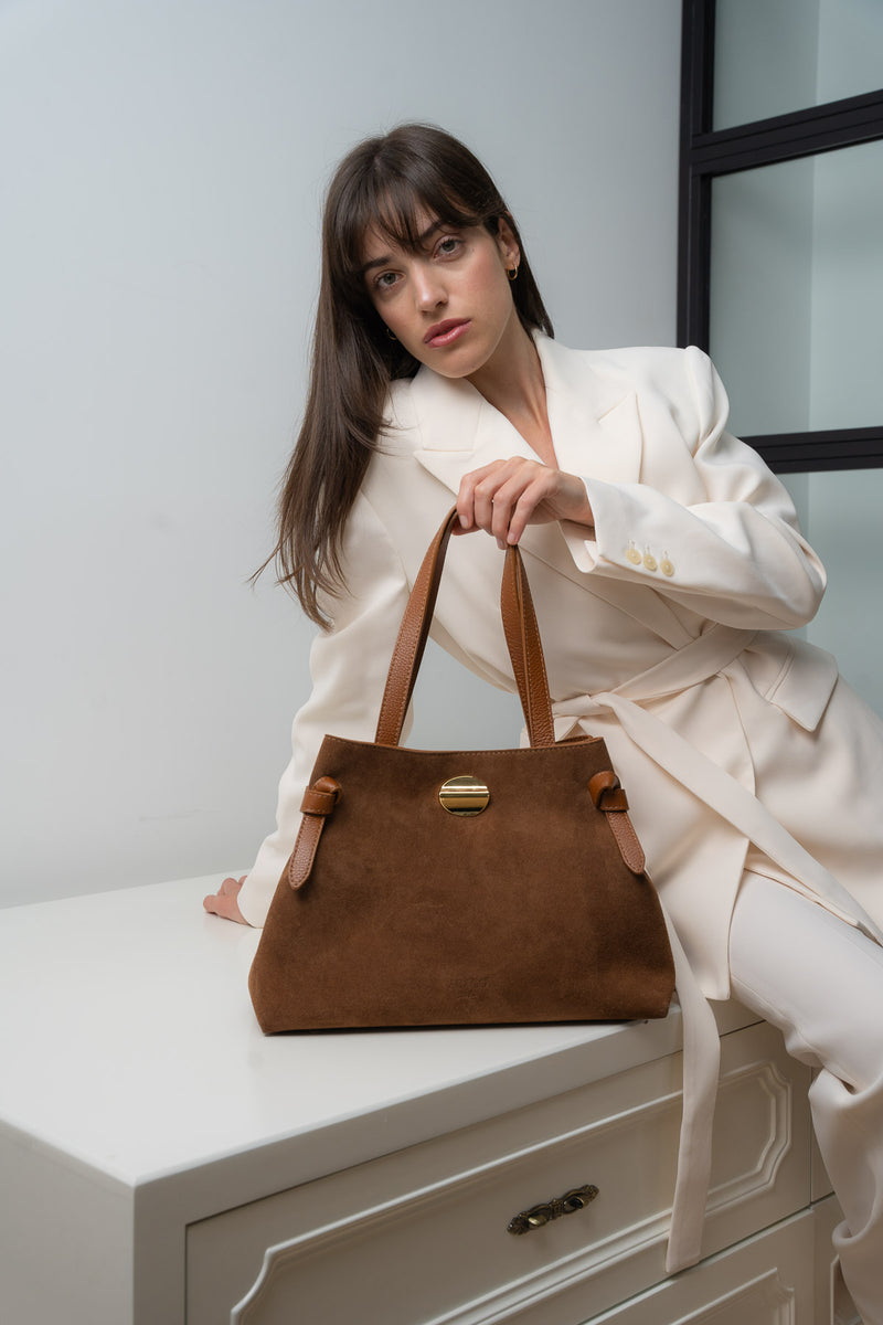 Sac À Bandoulière Vera Suede - Camel