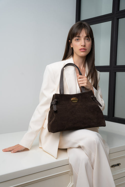 Sac À Bandoulière Vera Suede - Moka