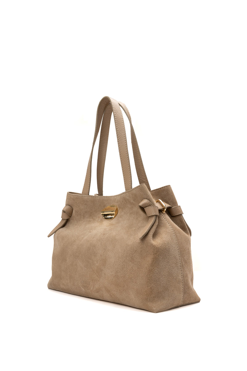 Sac À Bandoulière Vera Suede - Taupe