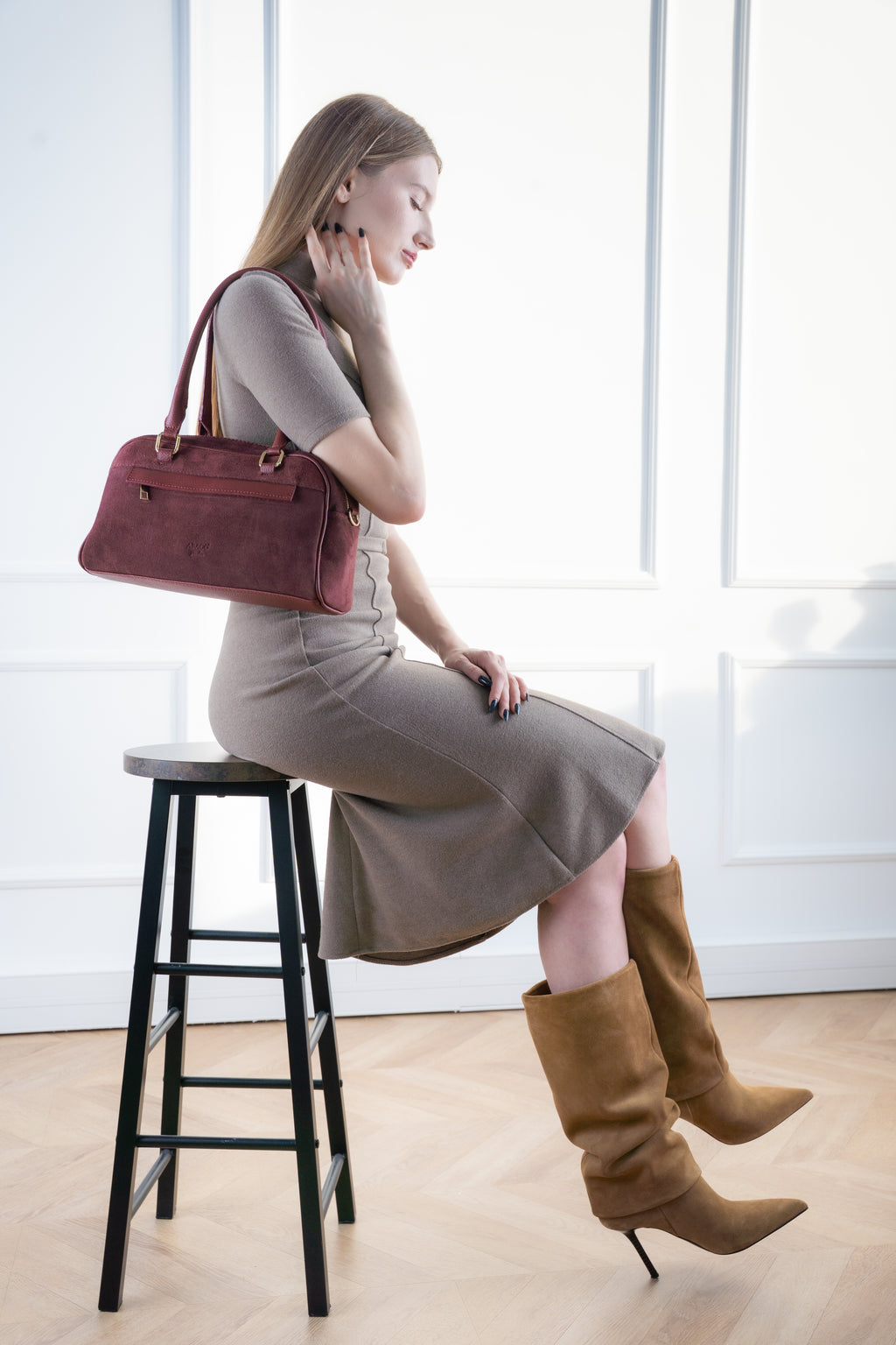 Sac Porte Epaule Drew - Bordeaux
