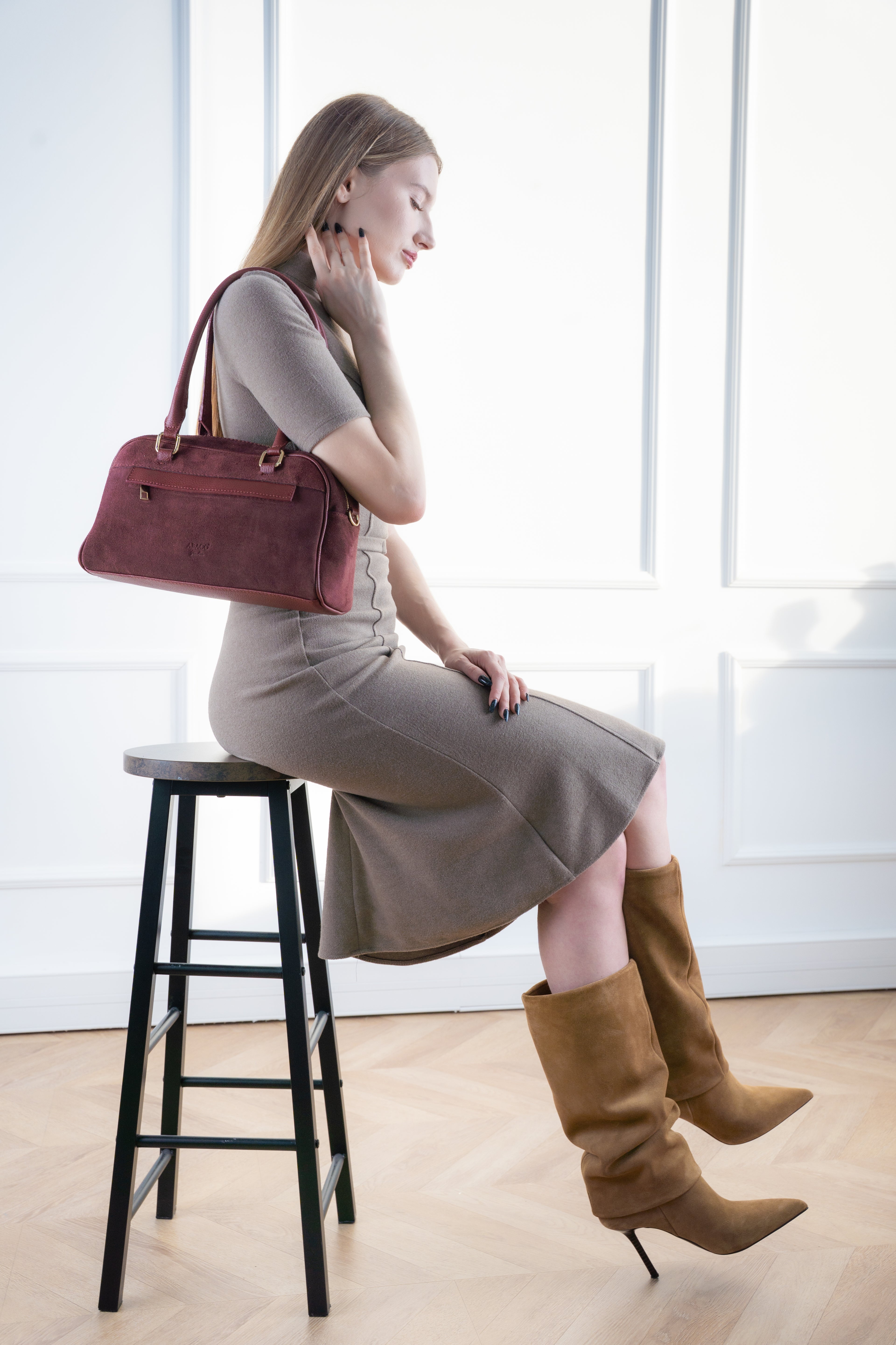 Sac Porte Epaule Drew - Bordeaux
