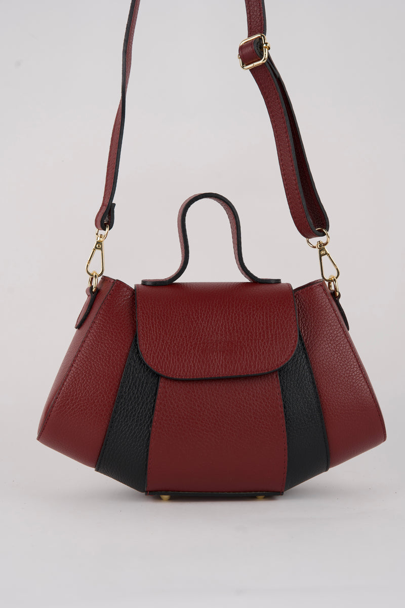Sac A Bandouliere Lara - Bordeaux + Noir