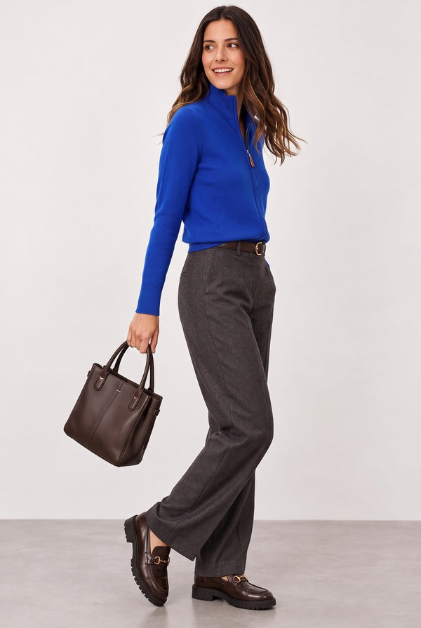 Gilet Zippé – Royal – Femme