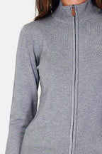 Cárdigan con cremallera – gris franela – mujer