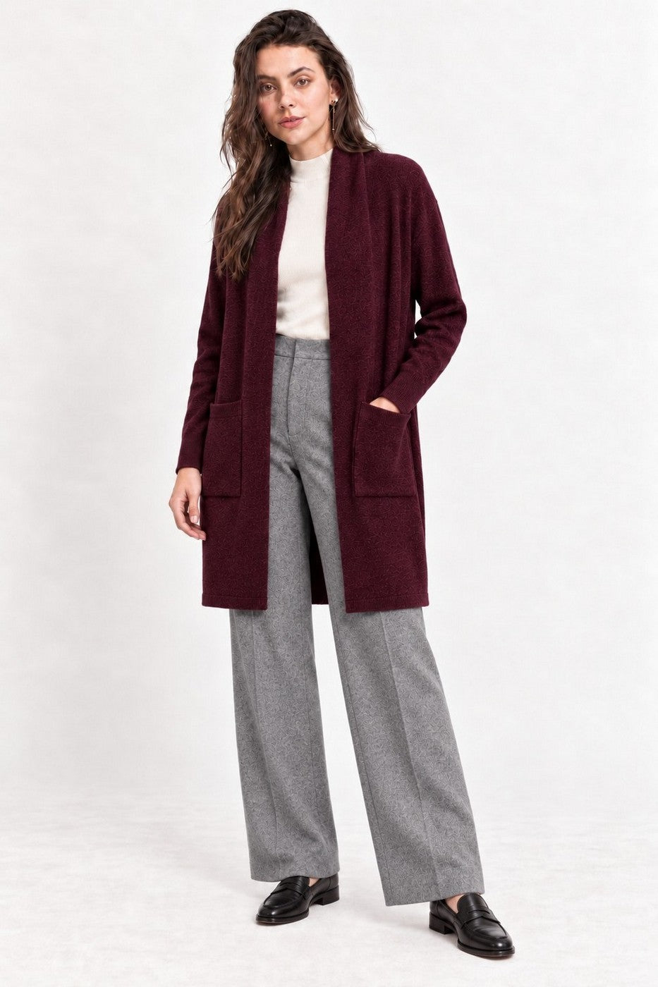 Cardigan - Bordeaux - Femme