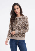 Maglione leopardato oversize – Cammello – Donna