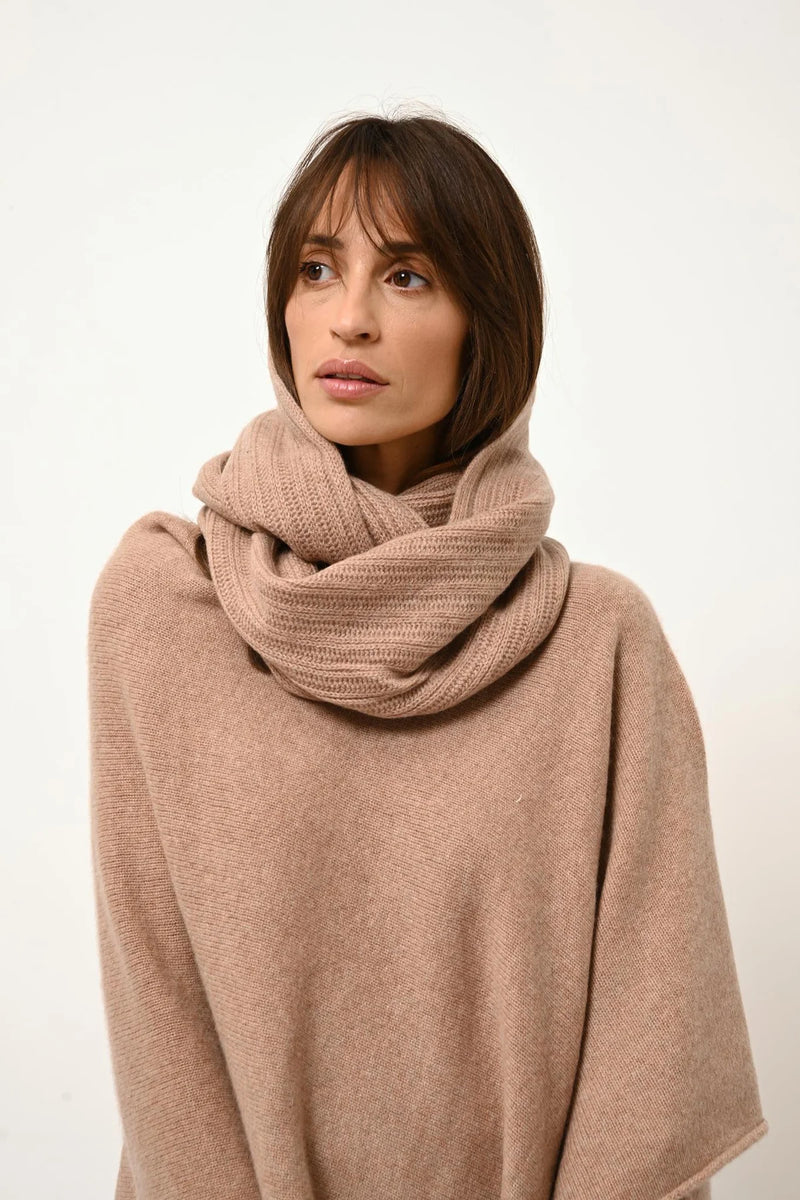 Poncho 4 Fils - Ashley - Camel Chiné