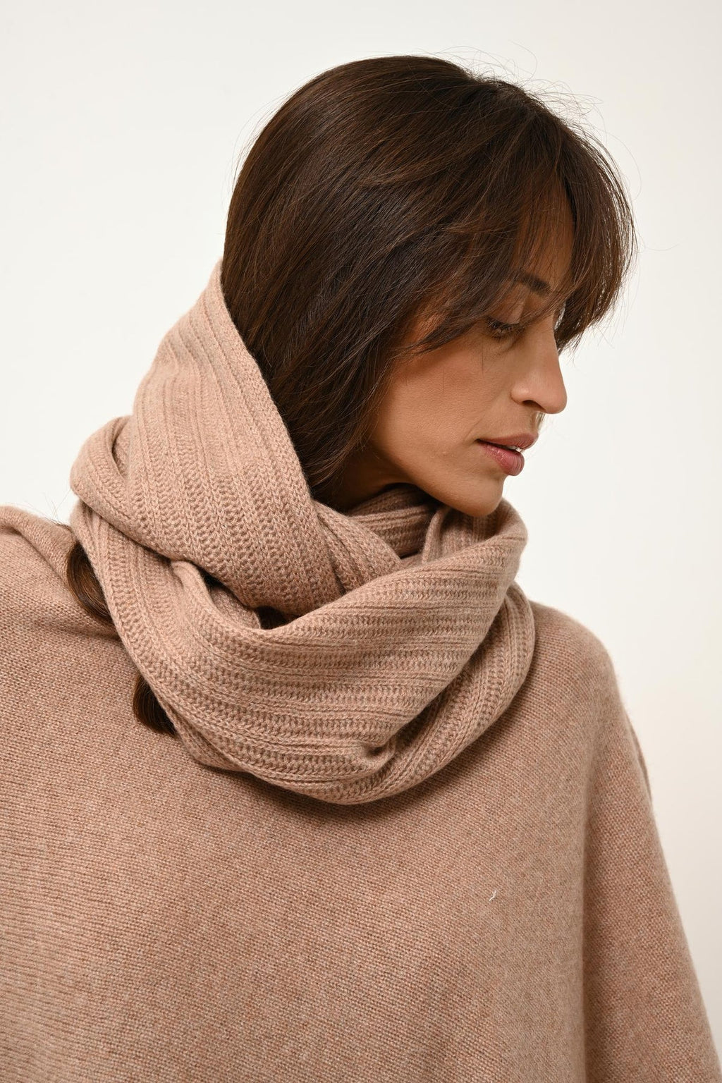 Poncho 4 Hilos - Ashley - Camel Chiné