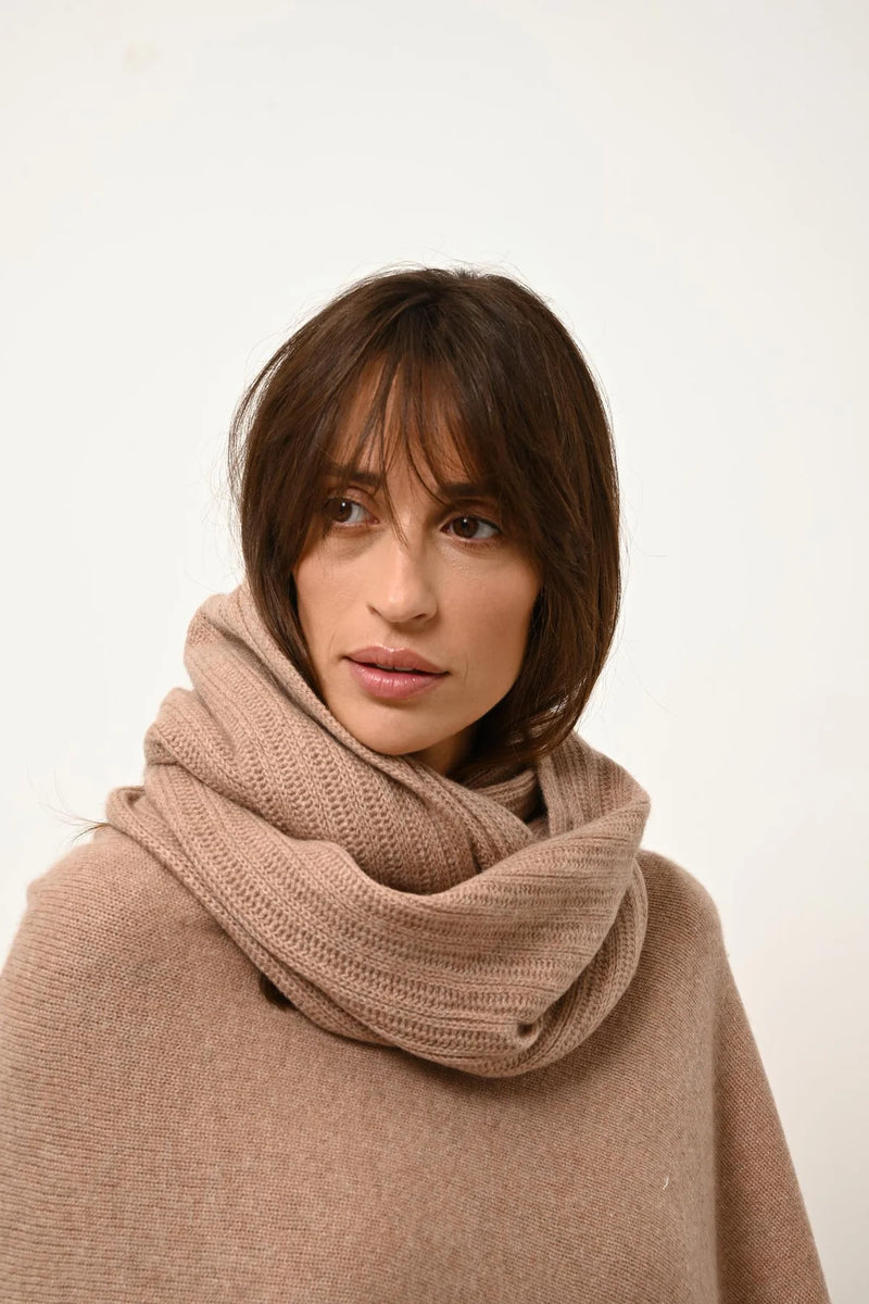 Poncho 4 Fils - Ashley - Camel Chiné
