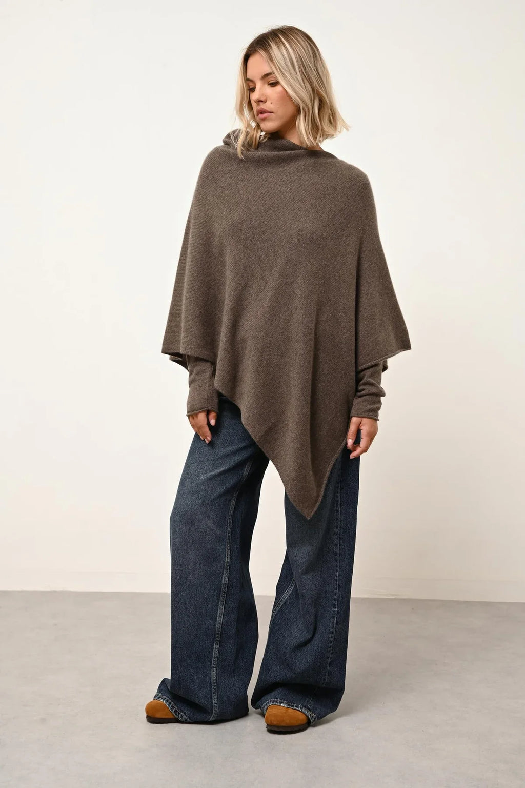 Poncho 4 Fils - Ashley - Taupe Chiné