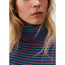 Camiseta Cuello Alto A Rayas - Rayas Tricolores - Mujer