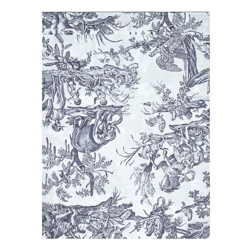 Drap Plat - 4 Continents - Blanc/Bleu