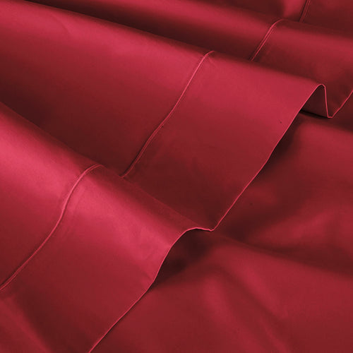 Drap Plat - Satin Uni - Rouge