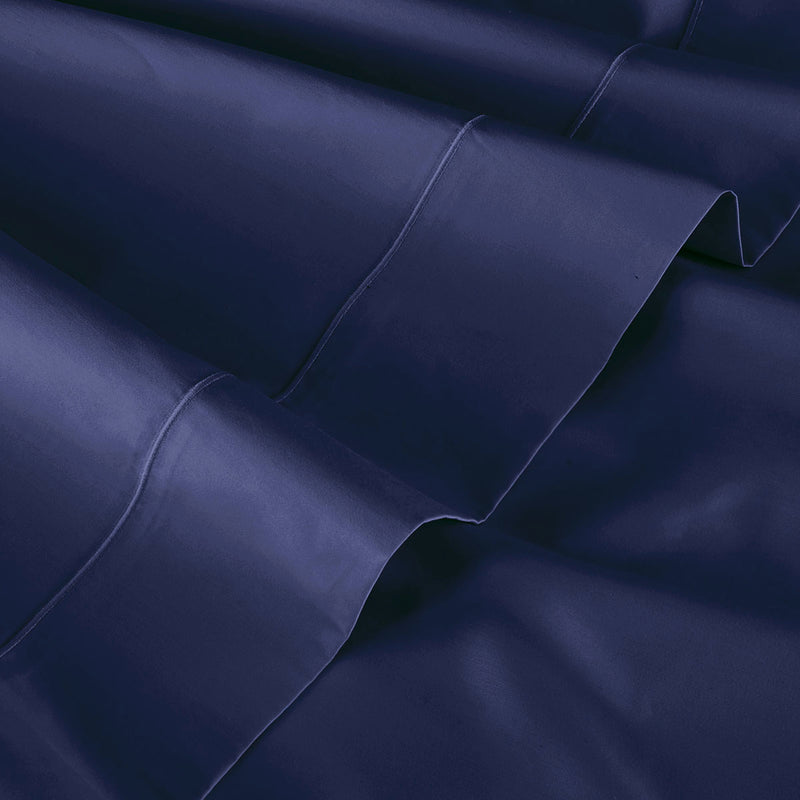 Drap Plat - Satin Uni - Bleu