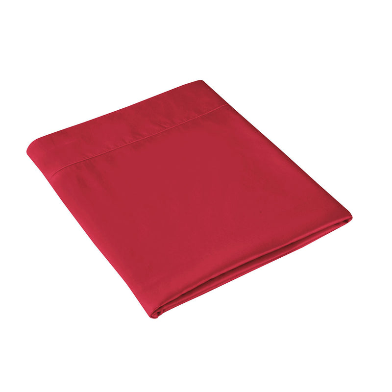 Drap Plat - Satin Uni - Rouge