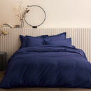 Housse De Couette - Satin Uni - Bleu