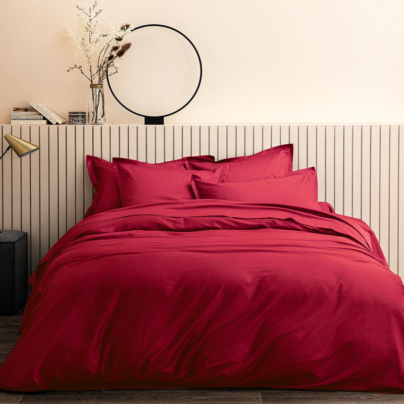 Housse De Couette - Satin Uni - Rouge