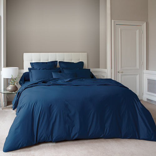 Housse De Couette - Percale Unie - Bleu Nuit
