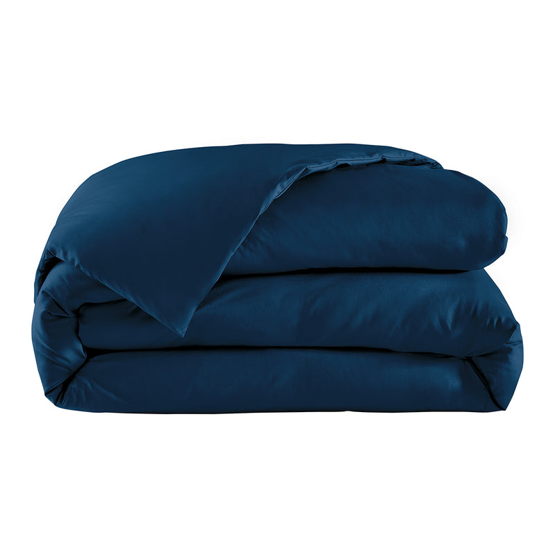 Housse De Couette - Percale Unie - Bleu Nuit