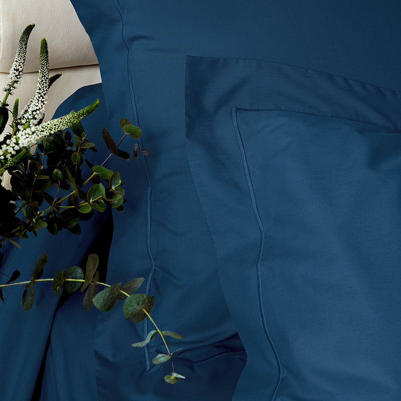 Taie D'Oreiller Unie - Percale Unie - Bleu Nuit