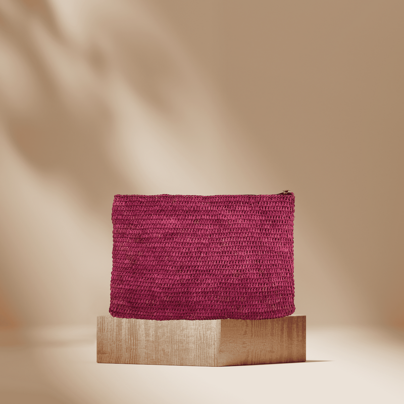 Asmara Clutch Bag - Pink & Beige