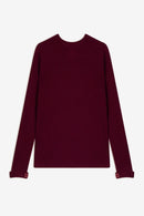 Pull Col Montant Boutons Poignets - Assia - Bordeaux