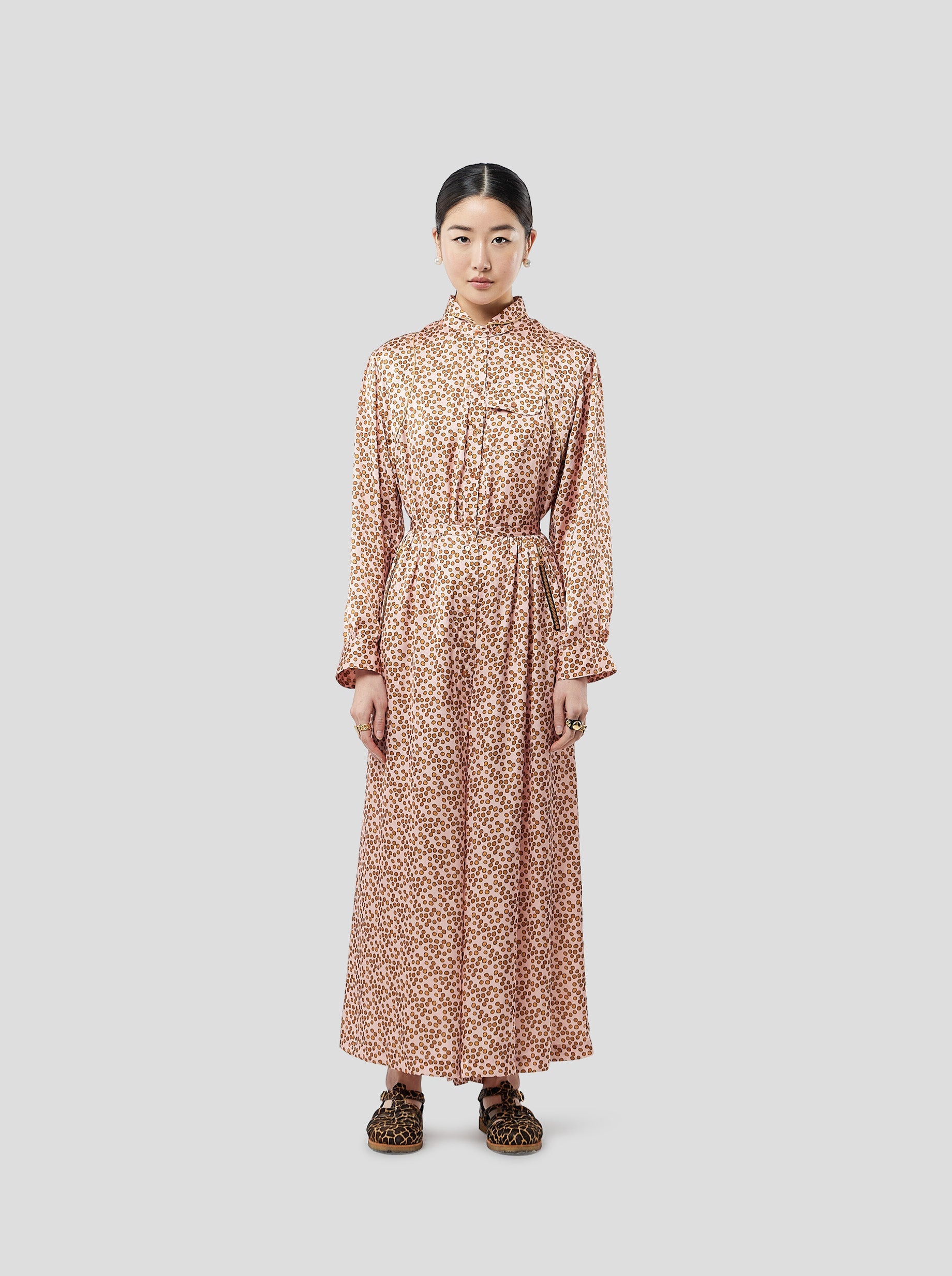 Pantalon Doll In Powder Messy Dots Print