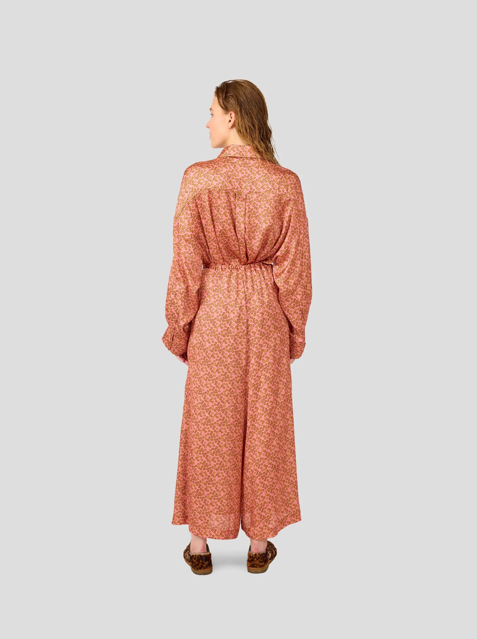 Pantalon Doll In Canyon Clay Messy Dots Print