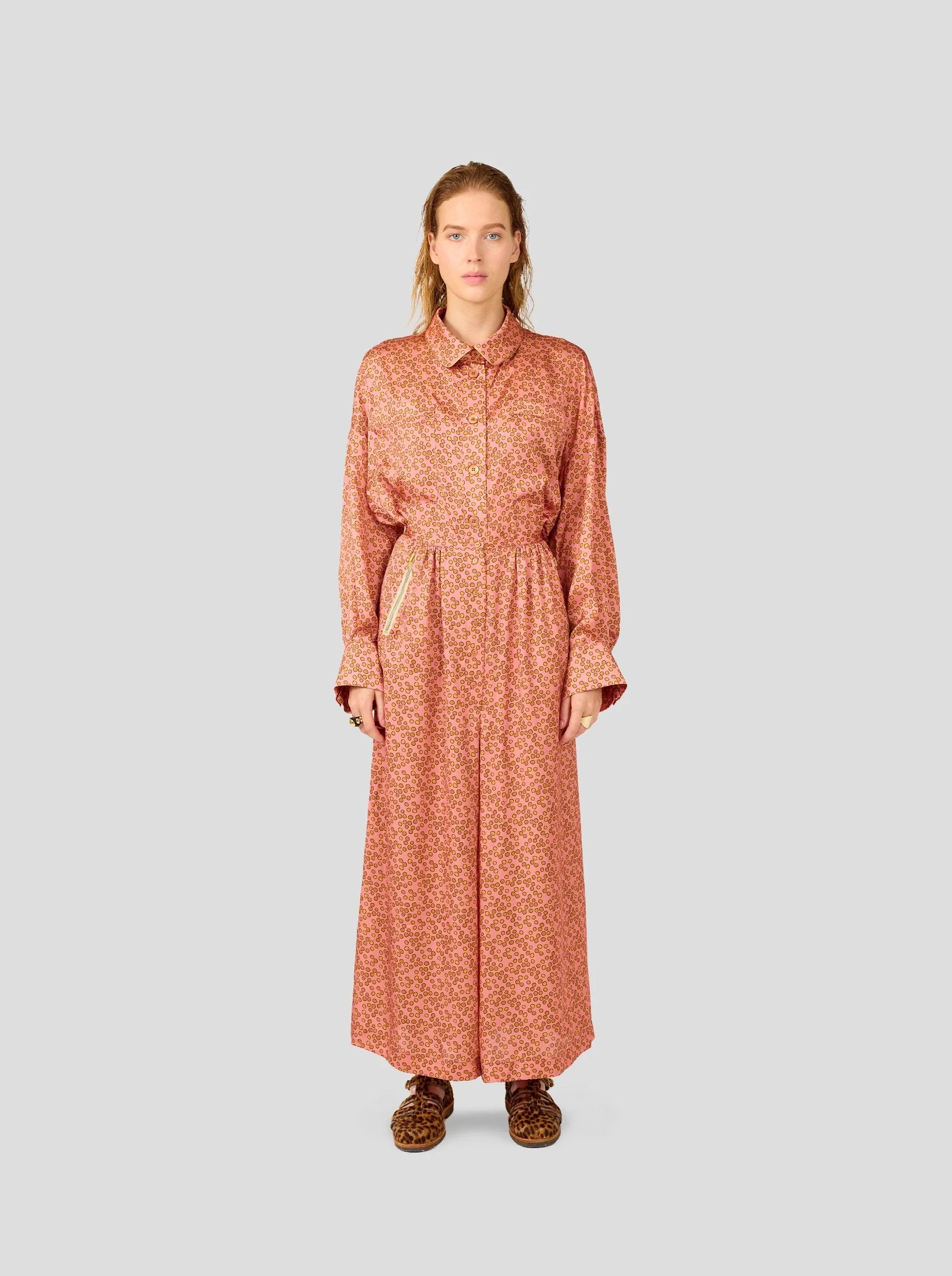 Pantalon Doll In Canyon Clay Messy Dots Print