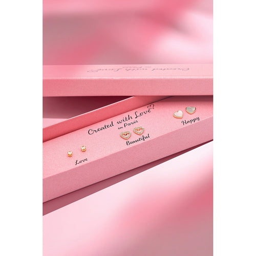 Set Boucles D'Oreilles "Love" - Doré