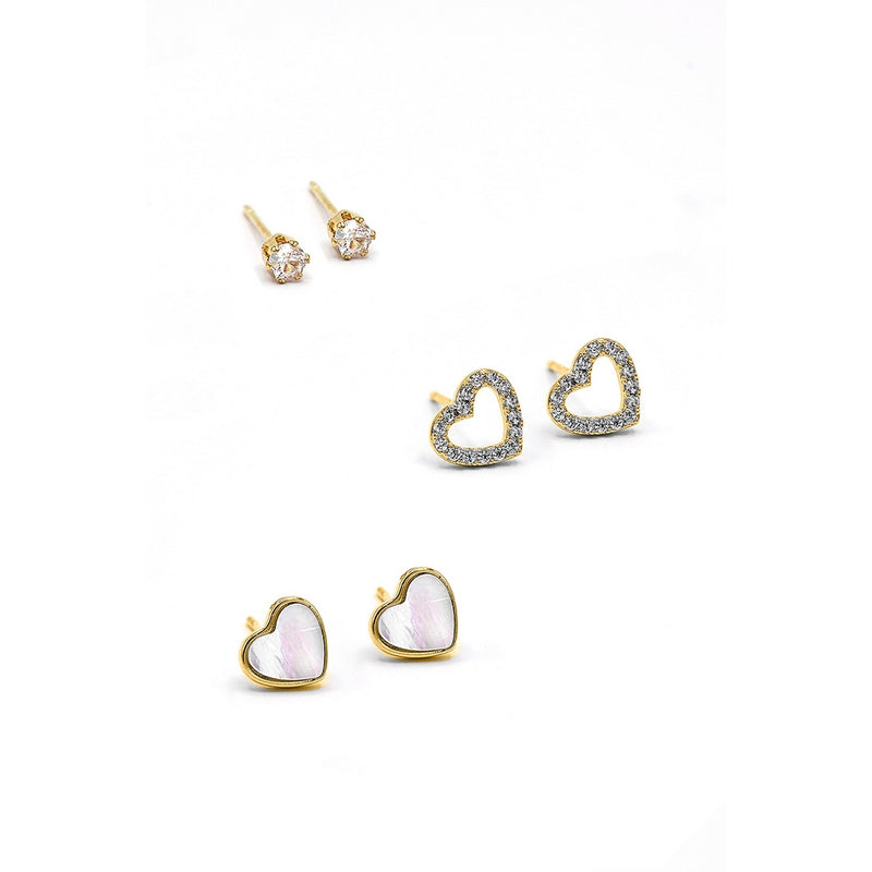 Set Boucles D'Oreilles "Love" - Doré