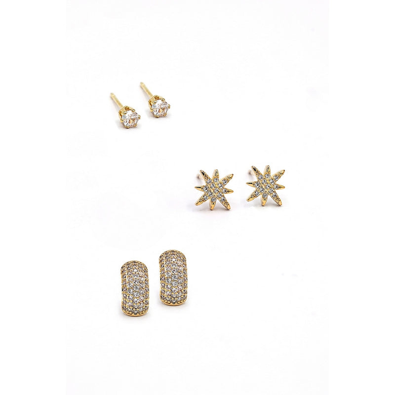 Set Boucles D'Oreilles "Shine" - Doré
