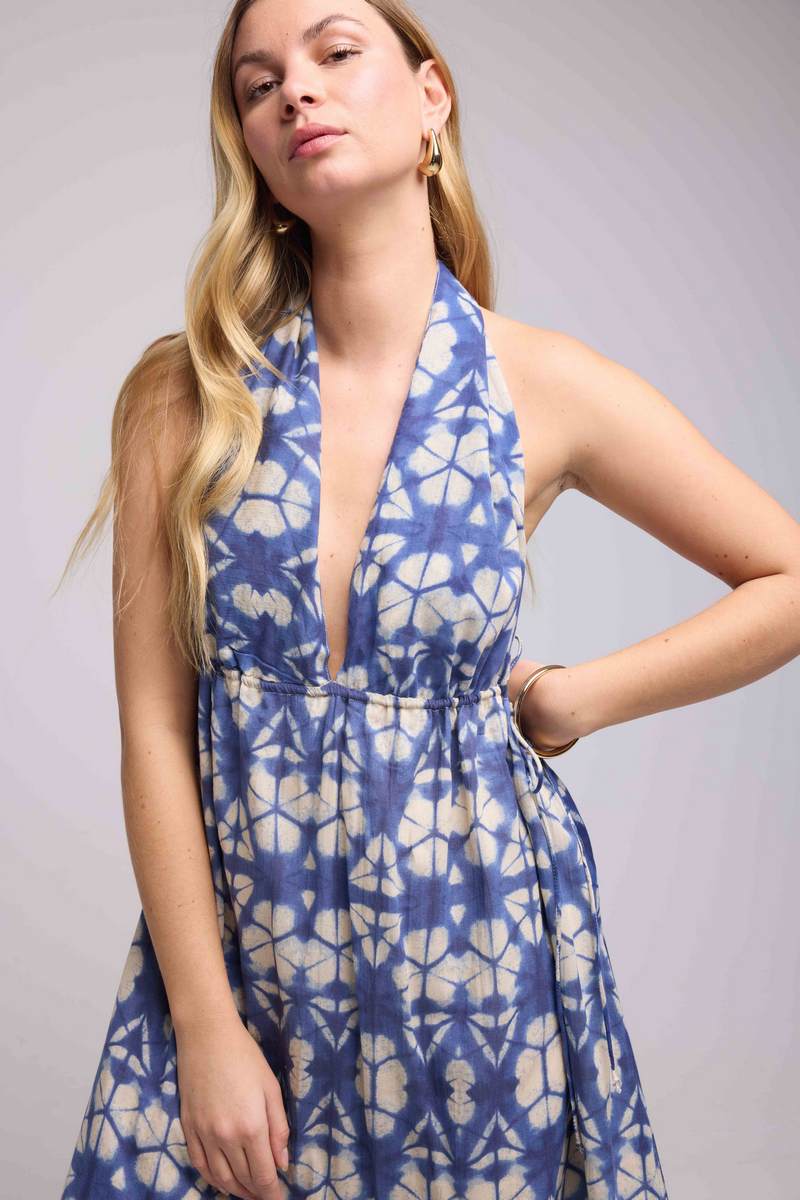Robe Longue Sans Manche - Bleu