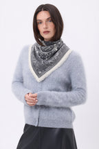Atlas Round Neck Cardigan – Brushed Cashmere - Light Grey - Women