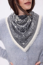 Atlas Round Neck Cardigan – Brushed Cashmere - Light Grey - Women