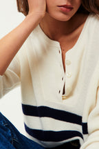 Jersey Audrie - Crema/Azul marino