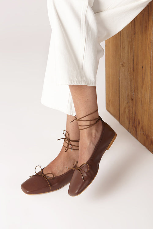 Ballerines Sienna - Cuir Chocolat