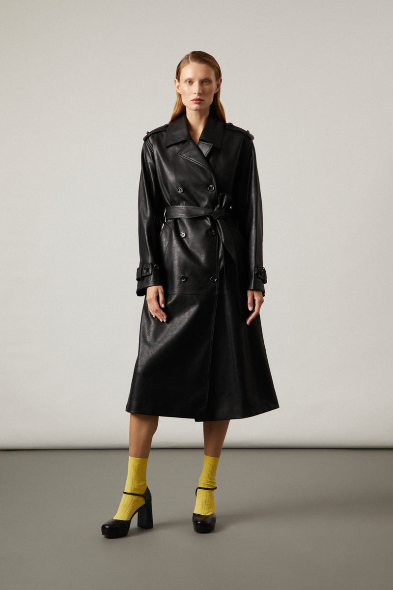 Escarpins Rita - Cuir Noir Effet Croco