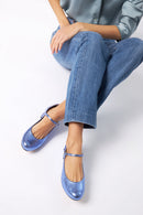 Mary Janes Emilia - Cuir Métallisé Bleu