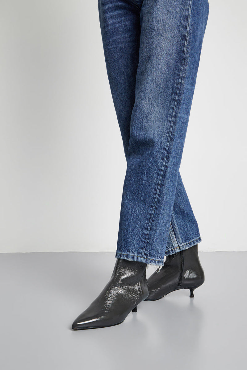 Bottines Paula - Cuir Verni Gris