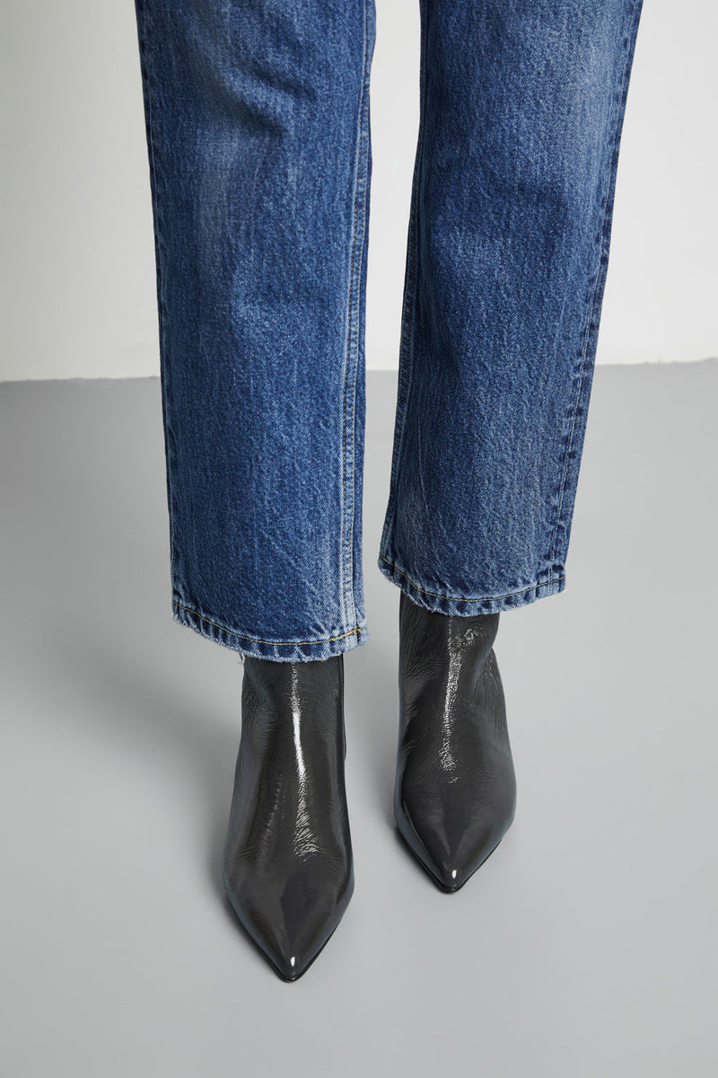 Bottines Paula - Cuir Verni Gris