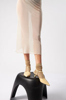 Escarpins Camila - Cuir Effet Croco Vanille