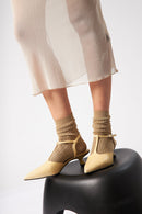 Escarpins Camila - Cuir Effet Croco Vanille