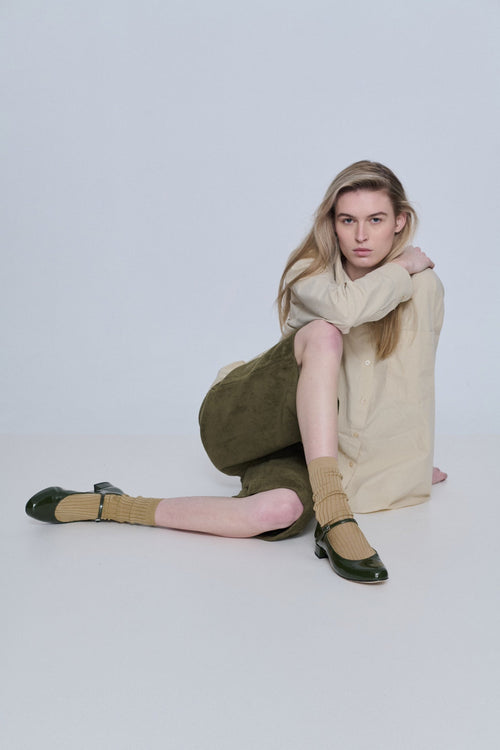 Mary Janes Emilia - Cuir Verni Kaki