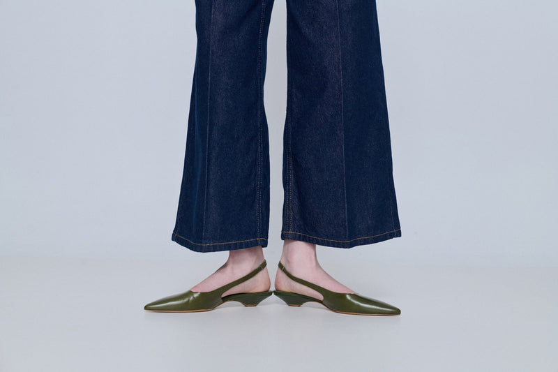 Ballerines Harper À Bride Arrière - Cuir Kaki