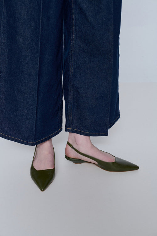 Ballerines Harper À Bride Arrière - Cuir Kaki