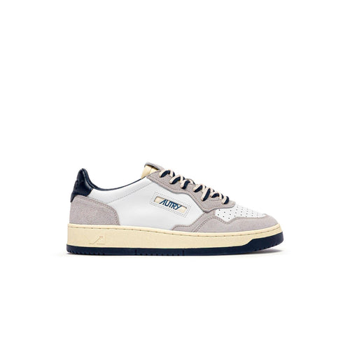 Autry Medalist Leather Low Blanco Azul - Blanco/Azul
