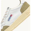 Autry Medalist Low In White Leather And Gray Green Suede