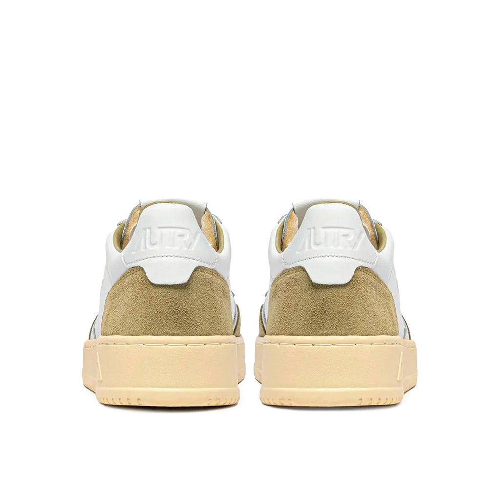 Autry Medalist Leather Low Sue White Greygn - White