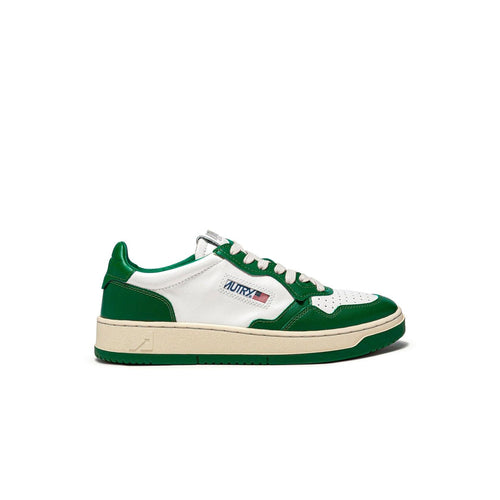 Autry Medalist Leather Low Verde Blanco - Blanco/Verde